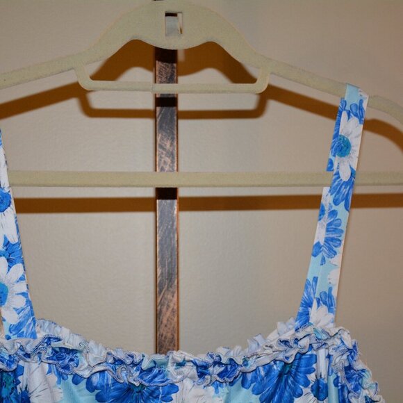 Rosegal Allover Floral/Plaid Print Cold Shoulder Hankerchief Top - Picture 9 of 9